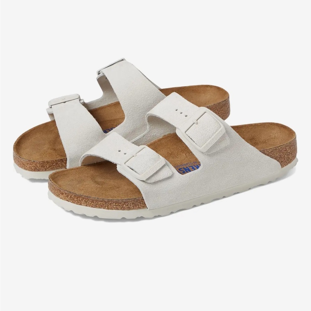 Birkenstock Arizona Soft Footbed Suede Sandal in Antique White Suede - Picture 8 of 8